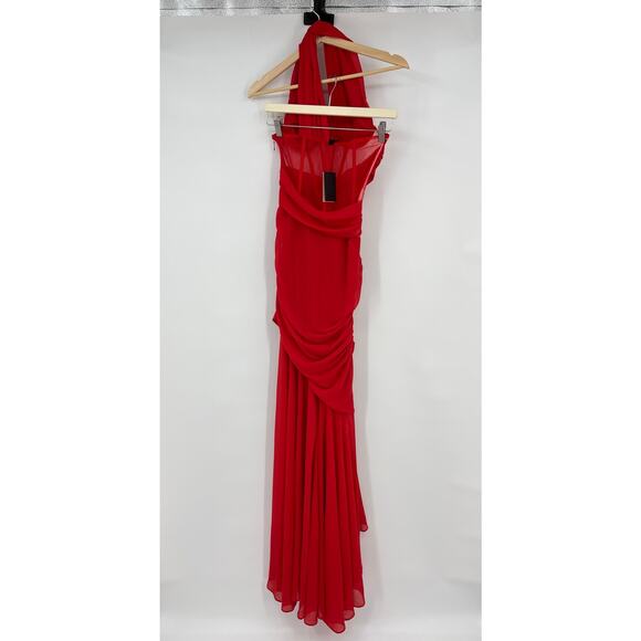 NBD | NWT Christian Gown in Red Asymmetrical Corset Maxi Dress S - Picture 5 of 16